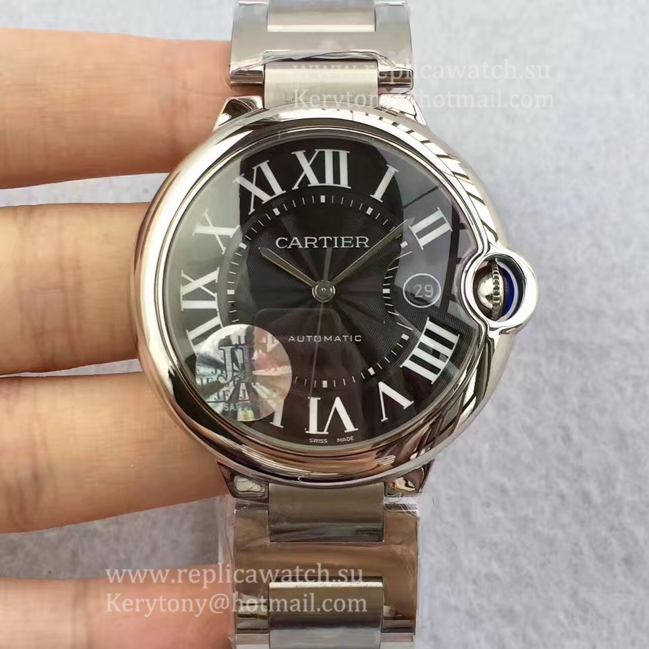 High Quality Ca*t1er Ballon Bleu 42mm W6920042  JF SS Black Dial 2824