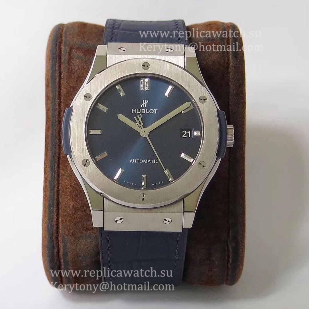 Fake Hublot Classic Fusion Blue Titanium 45mm 511.NX.7170.LR WWF Titanium Blue Dial HUB1112