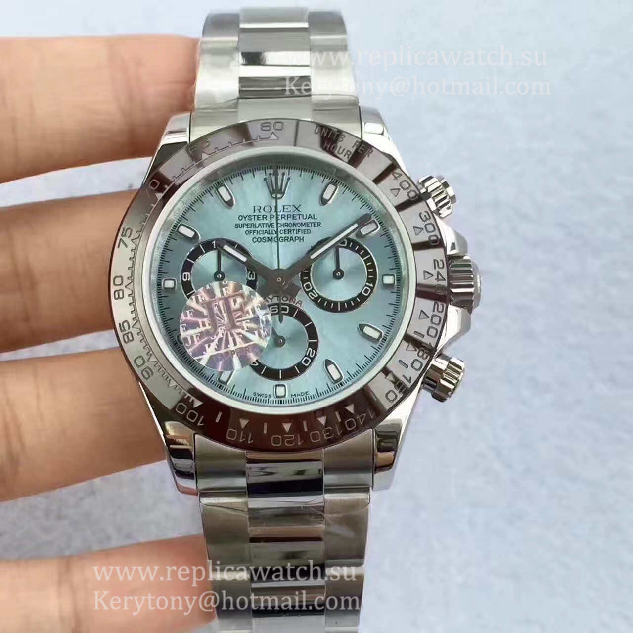 Fake R01ex Daytona  116506 JF SS Ice Blue Dial 7750