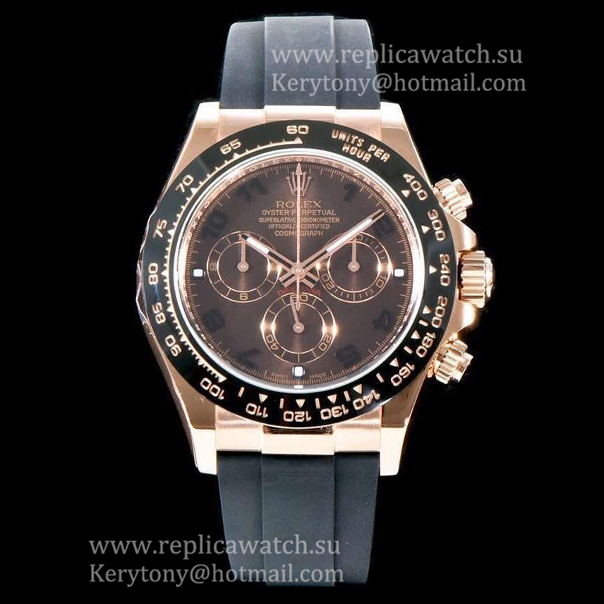 Perfect Replica R01ex Daytona  116515 LN ARF V2 Rose Gold Plated SS 904L Chocolate Dial 4130
