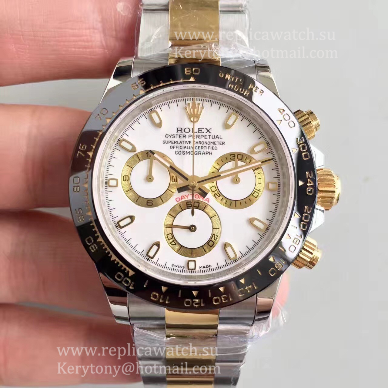 Shop R01ex Daytona  116519 LN JHF Yellow Gold & SS White Dial 4130