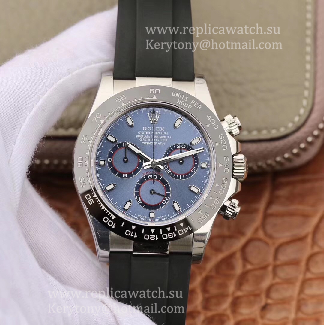 Replica R01ex Daytona  116519 LN Noob Factory V3 SS 904L Blue Dial 4130