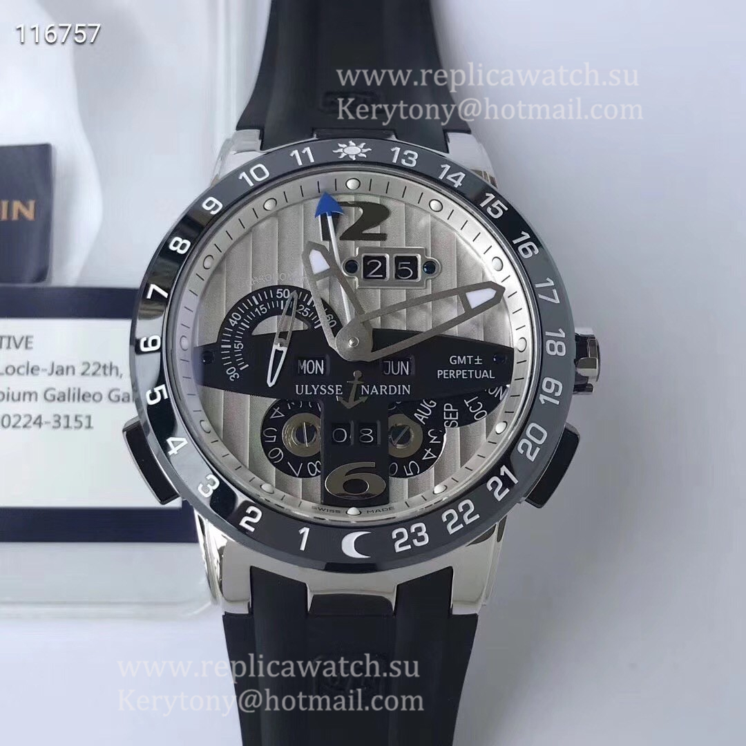 Replica Ulysse Nardin El Toro GMT +/- Perpetual Calendar 320-00-3 TWAF SS Silver Dial UN-32
