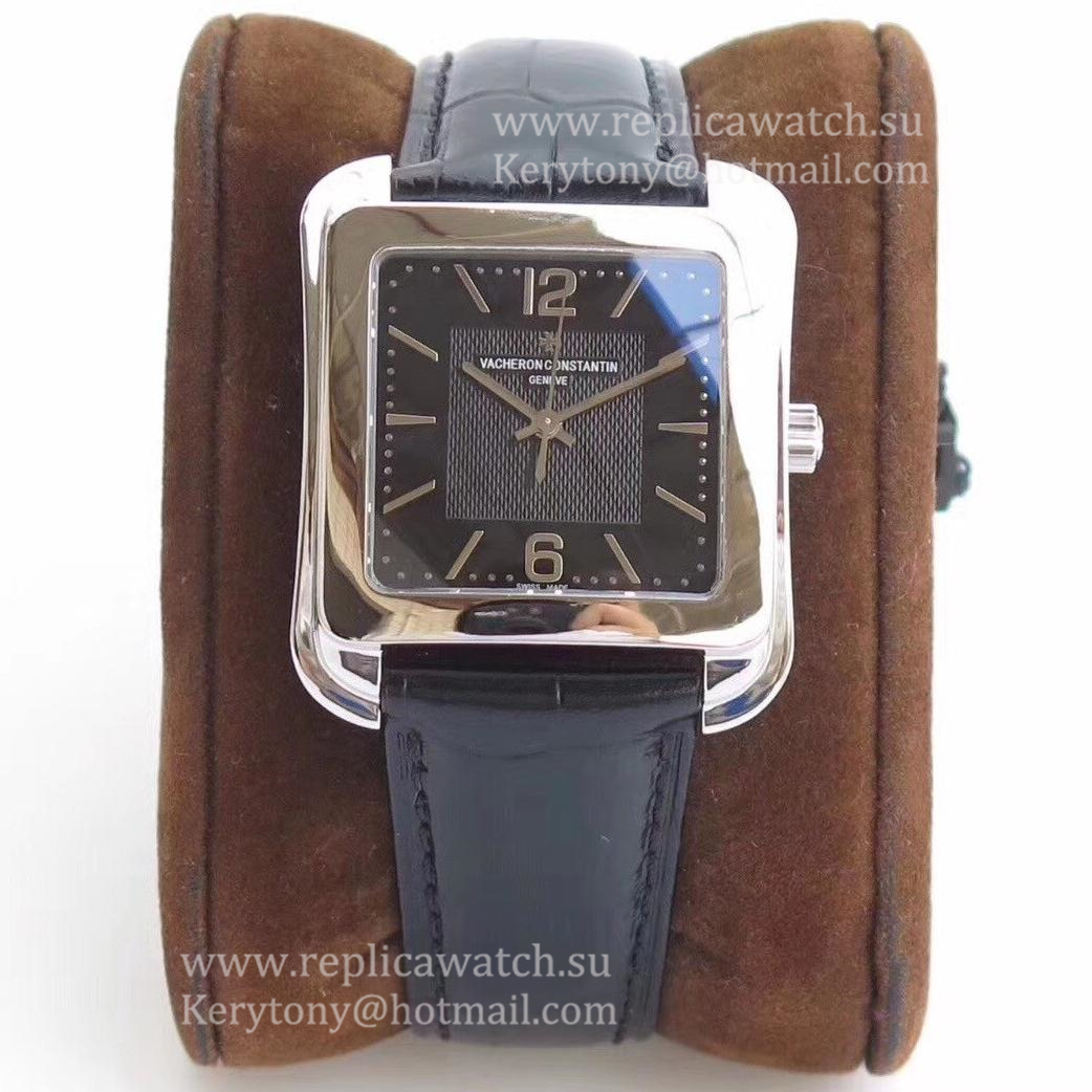 Replica Vacheron C0nstan1n Historiques Toledo 1951 86300 GSF SS Black Dial  M9015