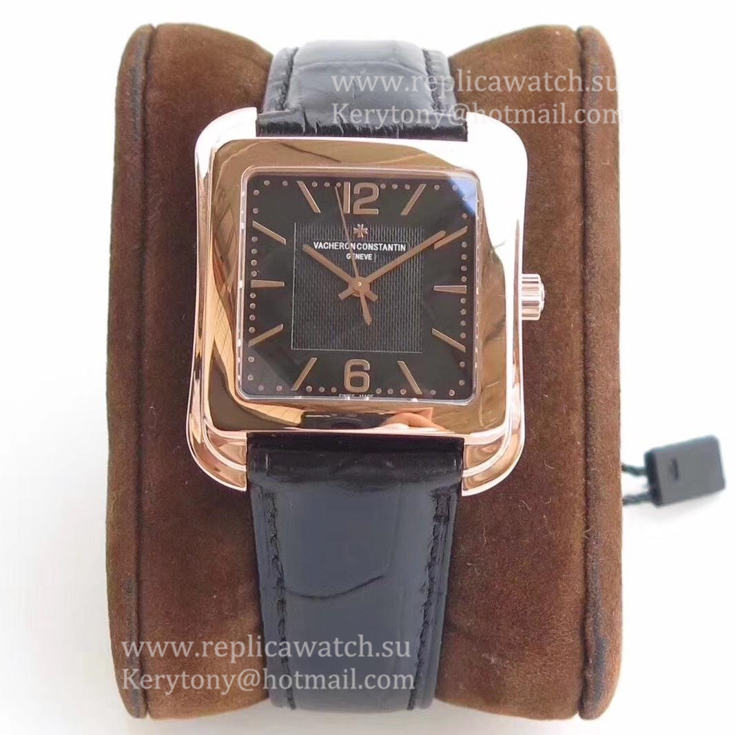 Perfect Replica Vacheron C0nstan1n Historiques Toledo 1951 86300/000R-9826 GSF Rose Gold Black Dial  M9015
