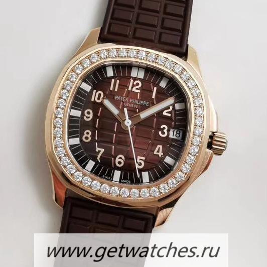Fake Pat*k Phi1i*pe Aquanaut Luce Ladies 5068R JJF Rose Gold & D1am0nds Brown Dial 324SC