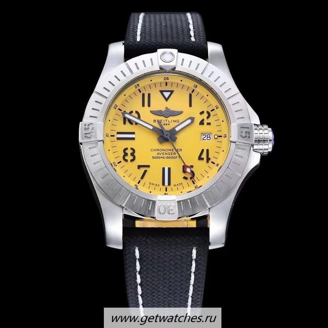 Perfect Replica Breitling Avenger II Seawolf GF SS Yellow Arabic Dial 2824 V2