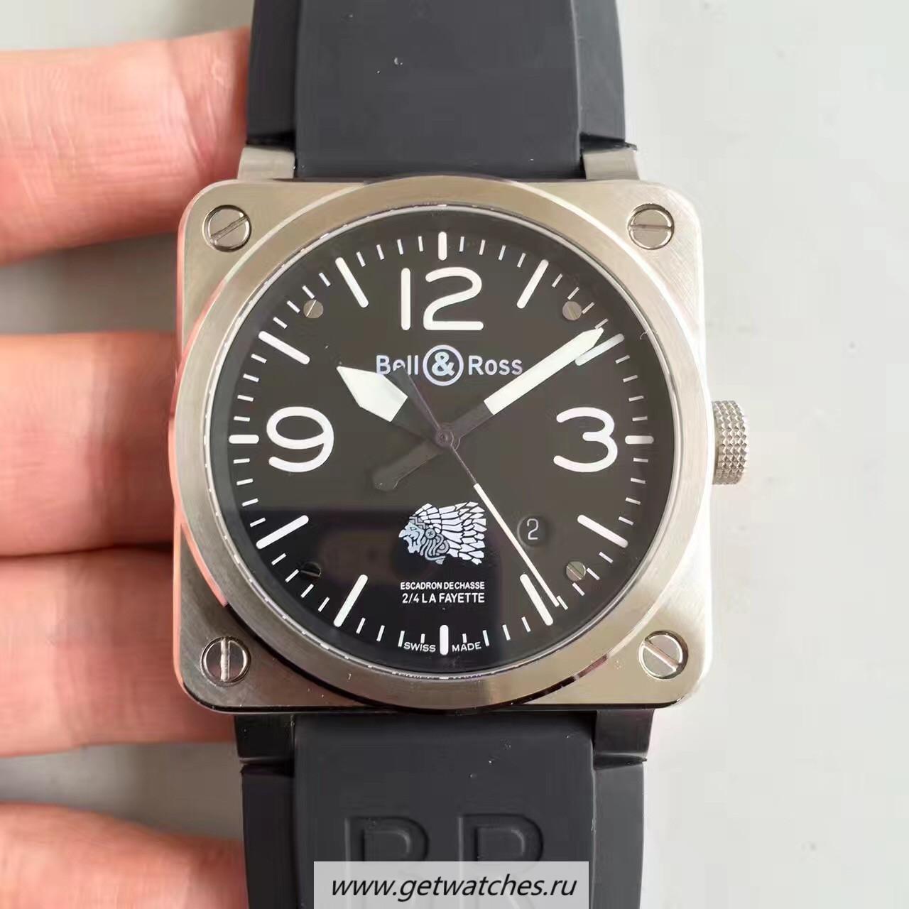 High Quality Bell & Ross Aviation Military Type BR 03-92 Escadron De Chasse 2/4 La Fayette ZF SS Black Dial M9015