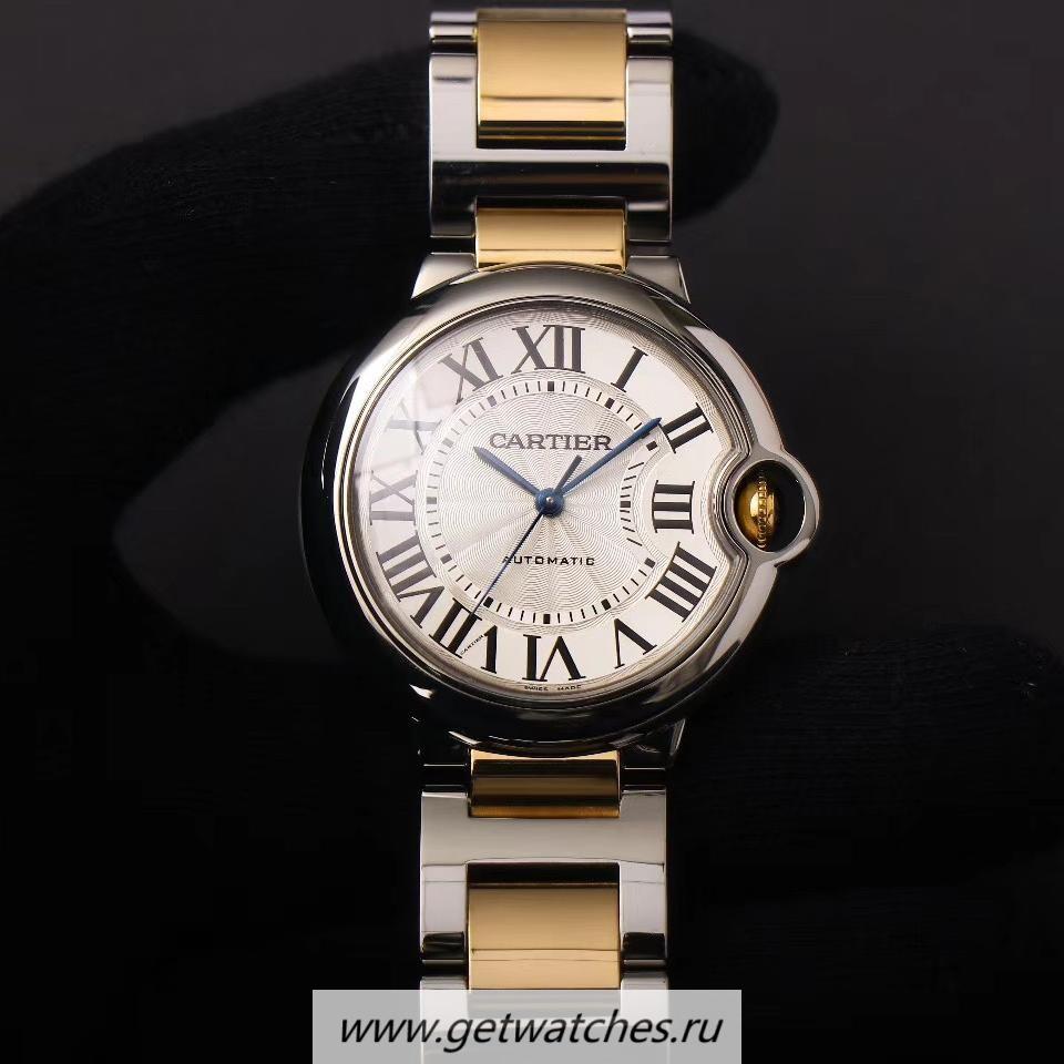 Replica Ca*t1er Ballon Bleu 36mm V9F SS & 24K Yellow Gold Silver Dial Cal. 076