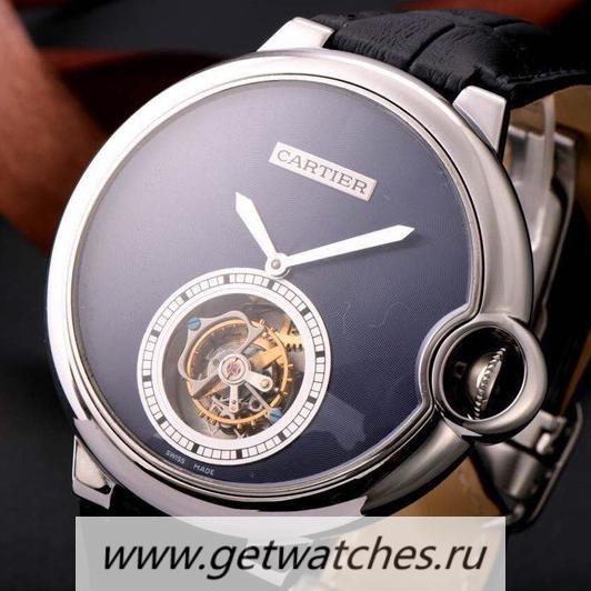 Copy Ca*t1er Ballon Bleu Tourbillon SS Blue Dial Tourbillon