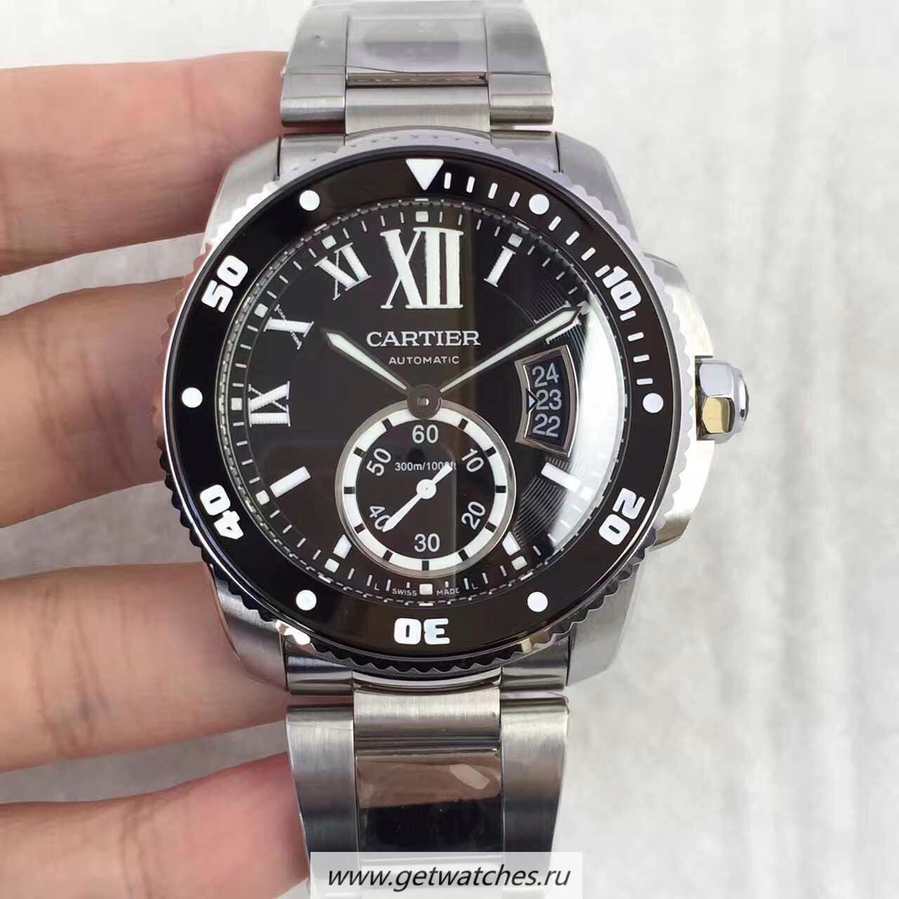 Best Price Ca*t1er Calibre Diver W7100057 42mm TF SS Black Dial M9015