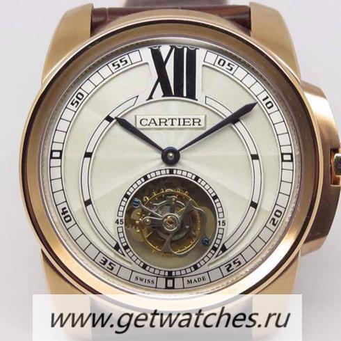 High Quality Ca*t1er Calibre Tourbillon Rose Gold White Dial Tourbillon