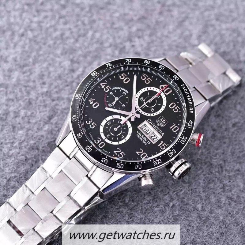 Shop Tag Heuer Carrera Calibre 16 SS Black Dial 7750
