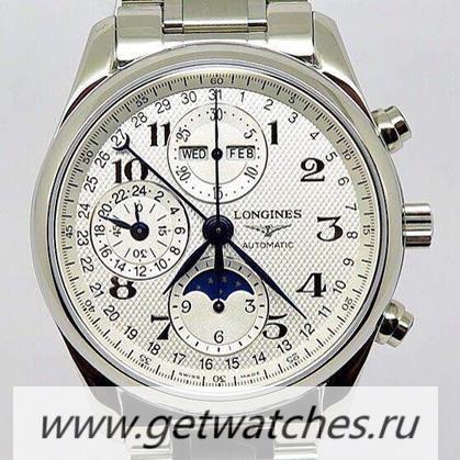 Replica Longines Conquest Classic Chrono Moonphase SS White Dial 7751