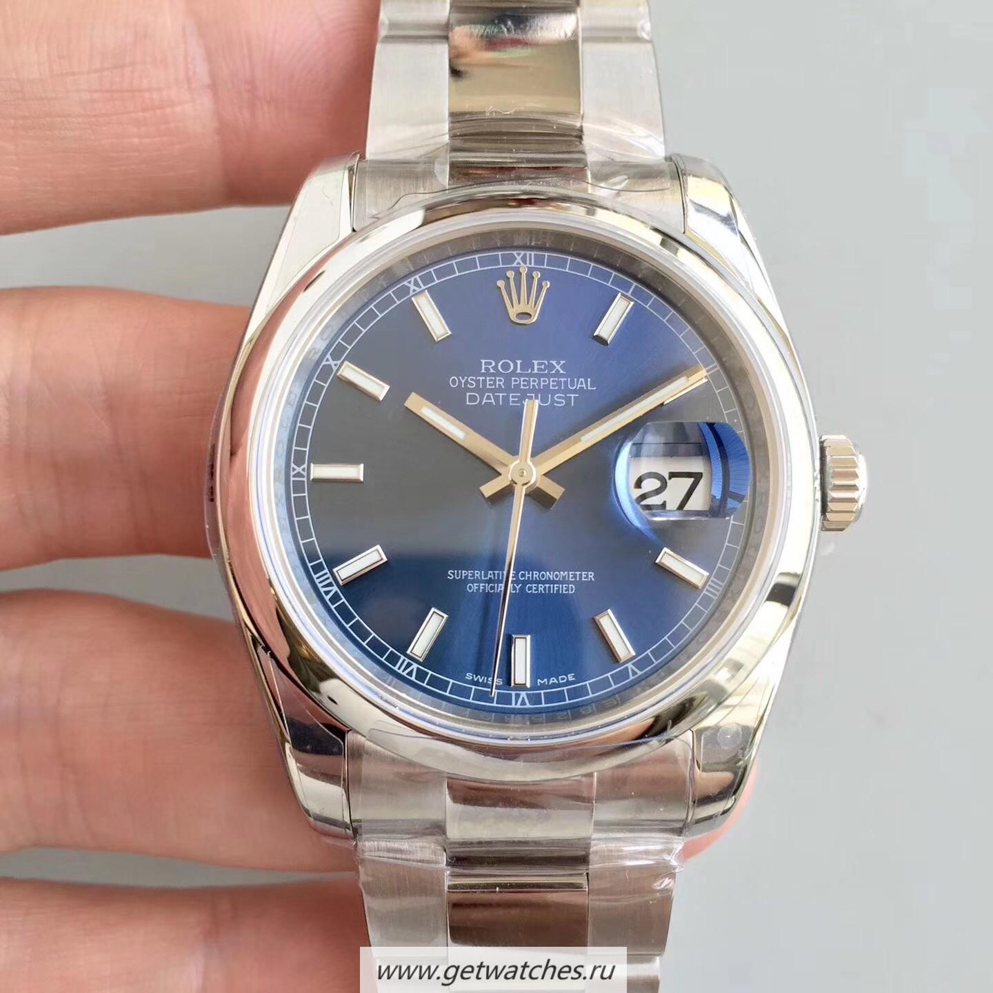 Replica R01ex Datejust 36mm 116200 ARF SS 904L Blue Dial 3135