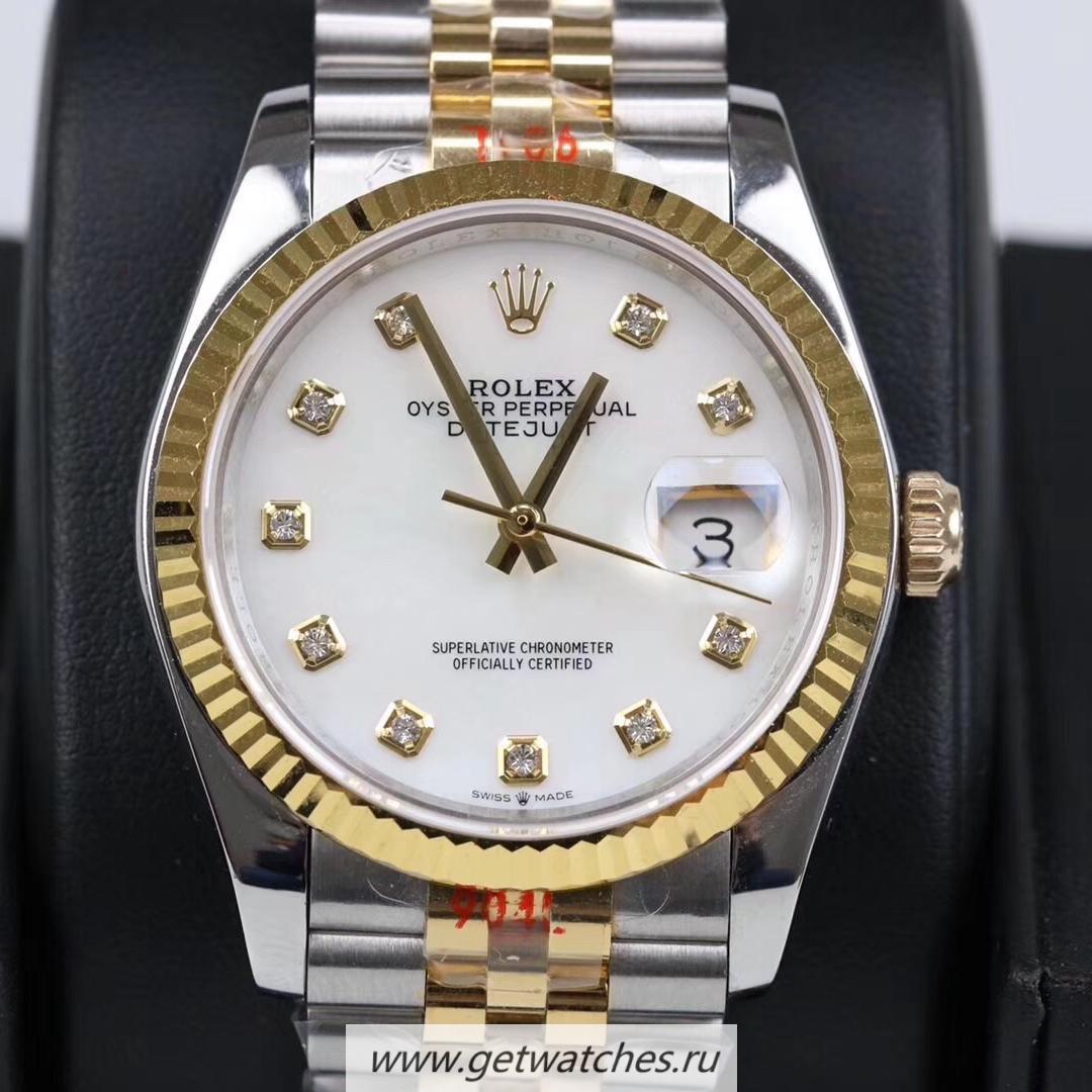 Copy R01ex Datejust 36mm 116233 GMF SS 904L & Yellow Gold White Dial 2824