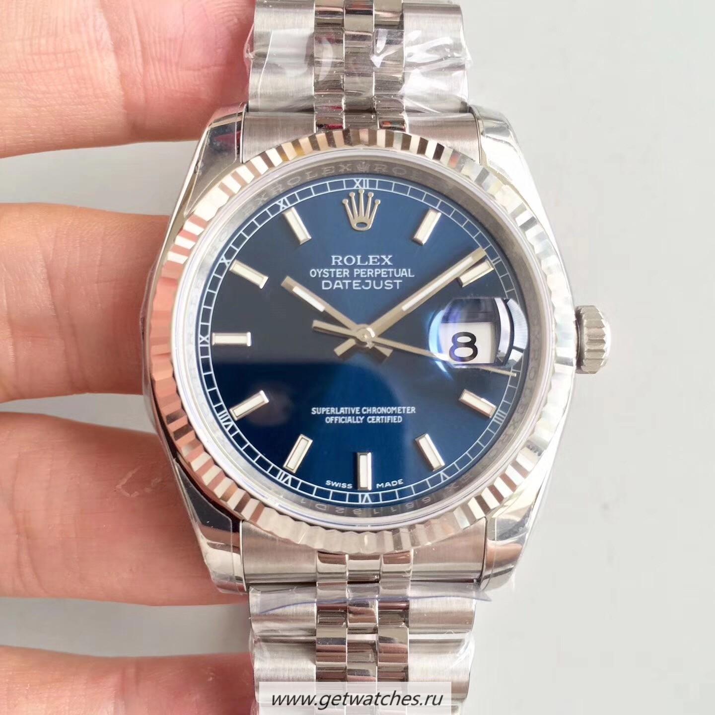 Fake R01ex Datejust 36mm 116234 ARF SS 904L Blue Dial 3135