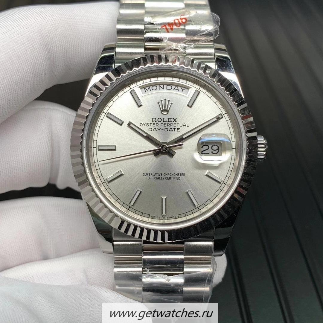 Replica R01ex Day-Date 40 228239 GMF SS 904L Silver Dial 2836