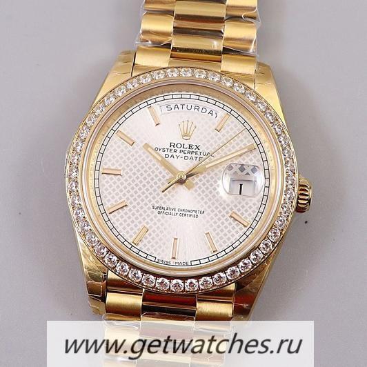 Replica R01ex Day-Date 40 228348 RBR EWF Yellow Gold Silver Dial 3255