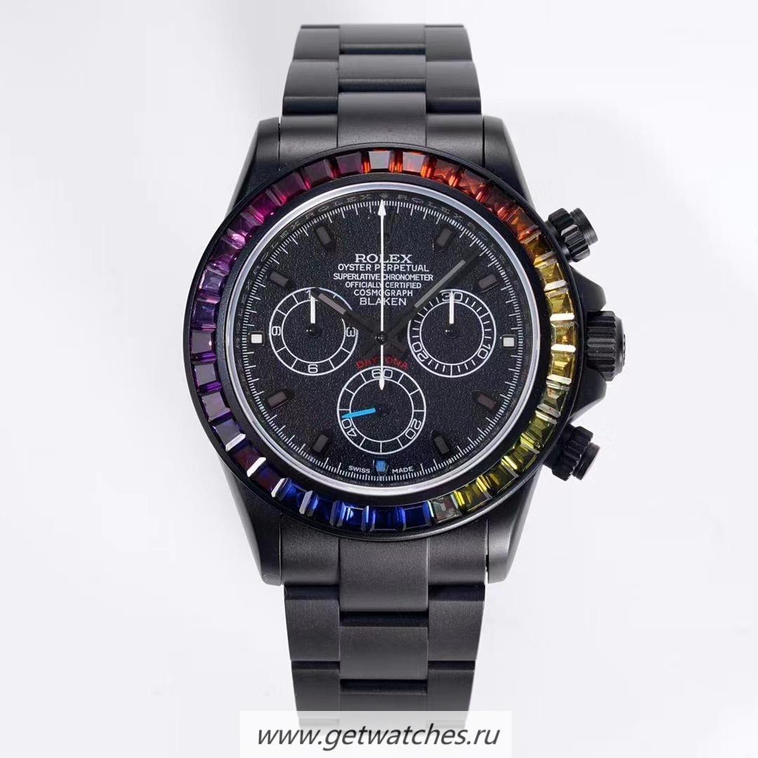 Perfect Replica R01ex Daytona Blaken Rainbow TWF PVD Black Dial 7750