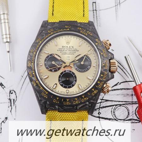 Fake R01ex Daytona DIW WWF V2 Forged Carbon Gold Dial 7750