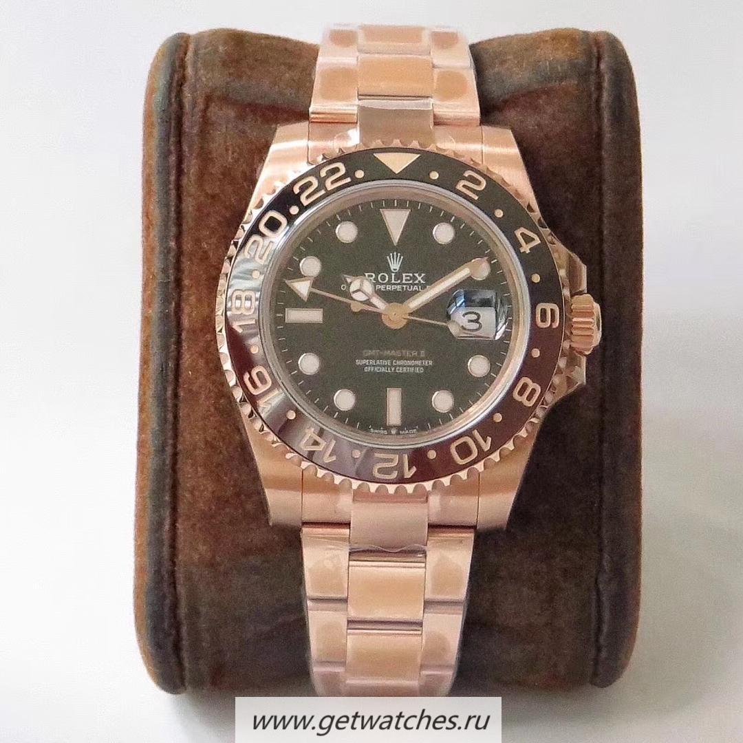 Perfect Replica R01ex GMT-Master II 126715 CHNR GMF V2 Rose Gold Black Dial 3285