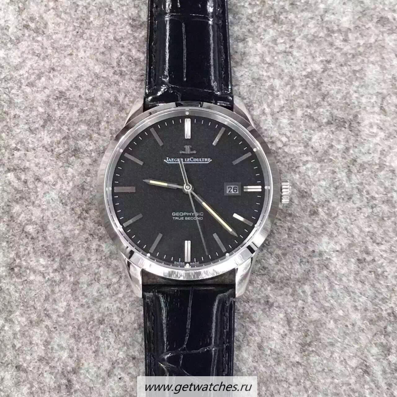 Shop Jaeger-LeCoultre Geophysic True Second 8018420 Noob Factory SS Black Dial Calibre 770