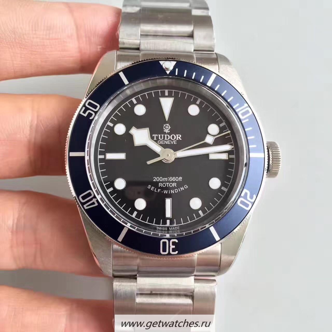 Replica Tudor Heritage Black Bay Blue 79220B ZF V4 SS Black Dial 2824