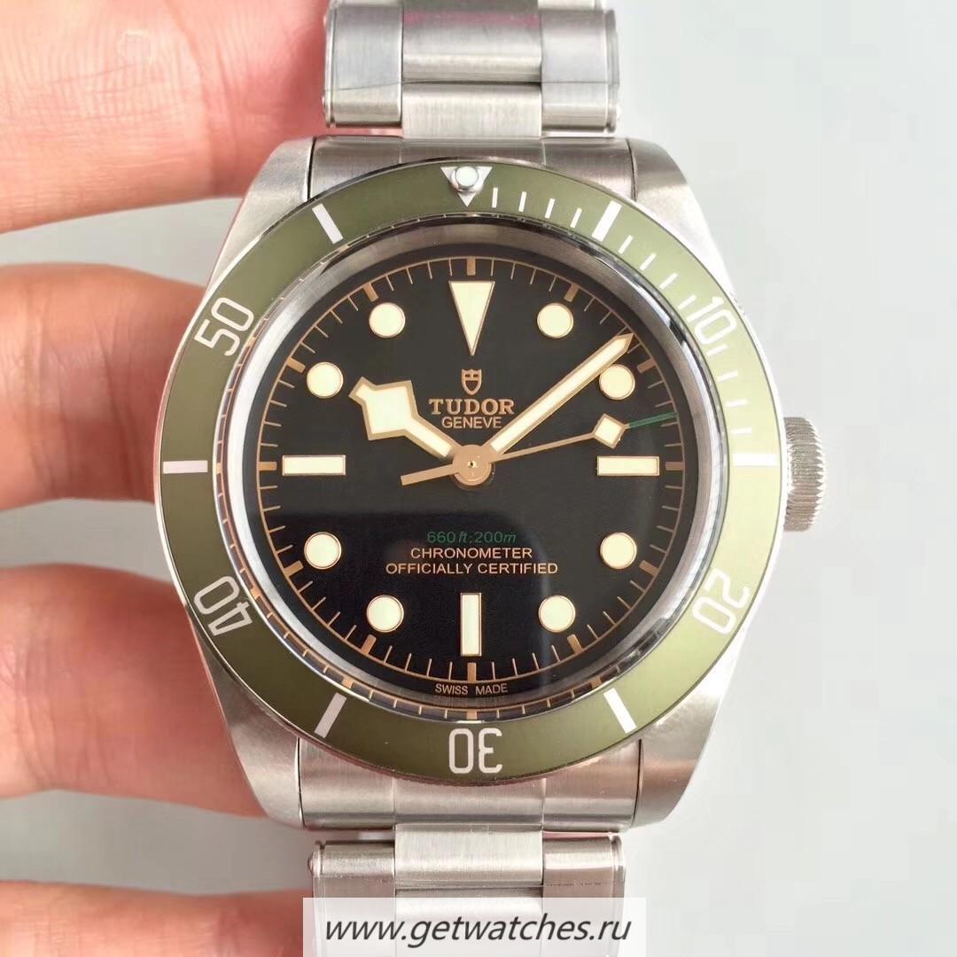 Perfect Replica Tudor Heritage Black Bay Green Harrods Special Edition 79230G ZF SS Black Dial 2824
