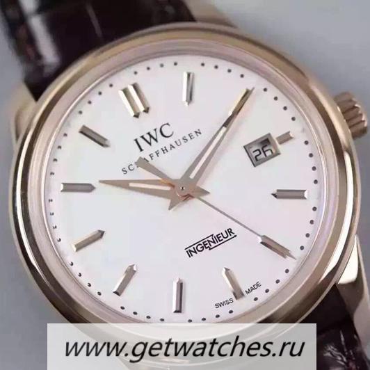 Fake IWC Ingenieur St Laurens Rose Gold White Dial 80111