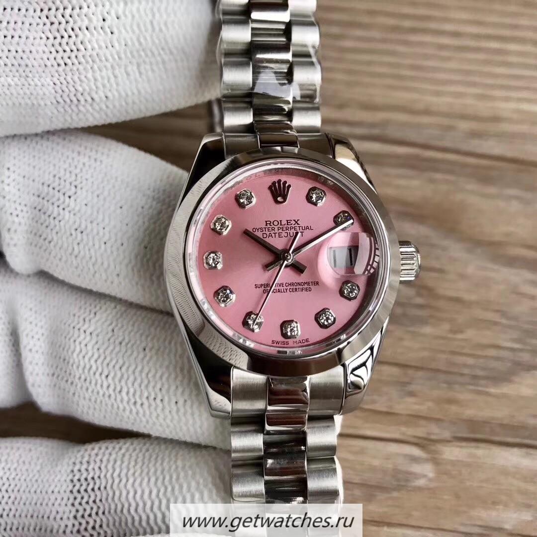 Fake R01ex Ladies Datejust 28 279160 28mm WF SS Pink Mother Of Pearl Dial 2671