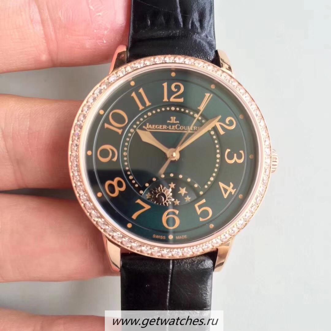 Best Price Jaeger-LeCoultre Ladies Rendez-Vous Night & Day Medium 344242J Noob Factory Rose Gold & D1am0nds Black Dial 898A/1
