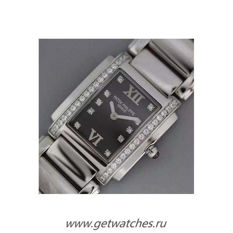 Perfect Replica Pat*k Phi1i*pe Ladies Twenty-4 4910/10A-001 Noob Factory SS Black Dial Ronda Quartz
