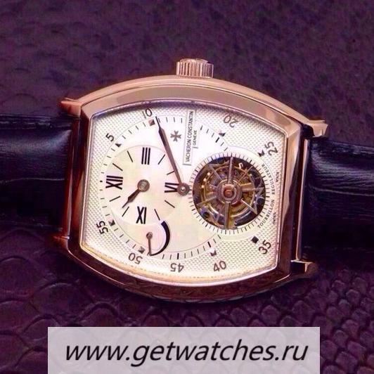Fake Vacheron C0nstan1n Malte Tourbillon Regulator Rose Gold White Dial Tourbillon