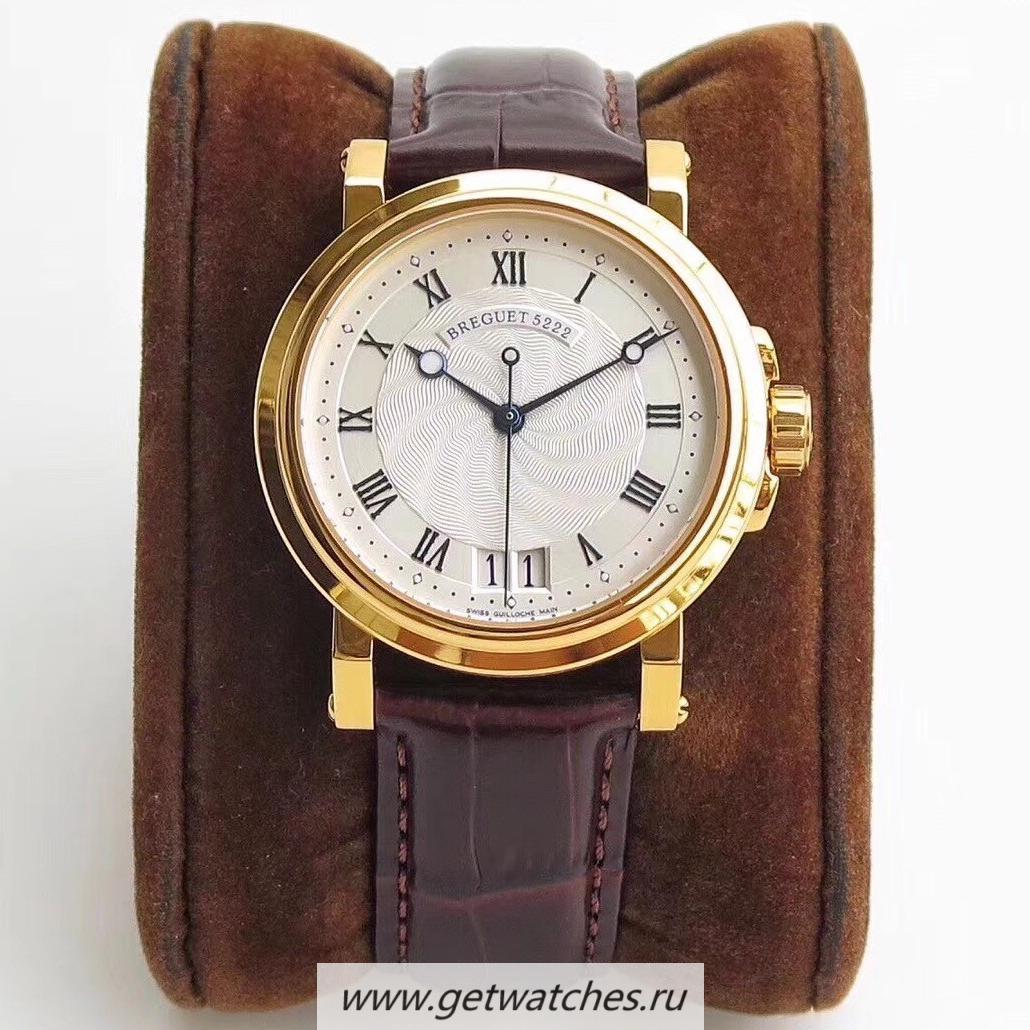 Copy Breguet Marine Big Date 5817 5817BA/12/9V8 ZF Yellow Gold Silver Dial 517GG