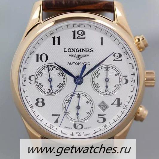 Perfect Replica Longines Master Collection Chrono Rose Gold White Dial 7750