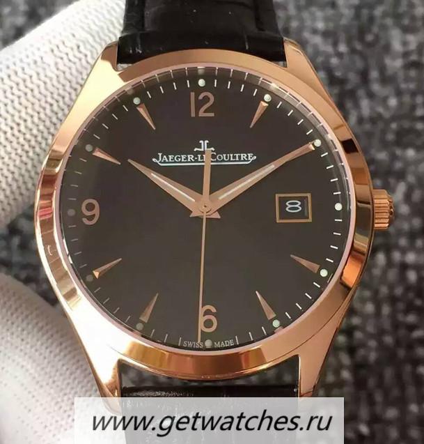 Perfect Replica Jaeger-LeCoultre Master Control Date 1542520 Rose Gold Black Dial Calibre 899