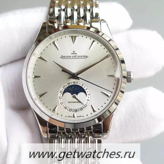 Shop Jaeger-LeCoultre Master Ultra Thin Moon SS Silver Dial JLC 925
