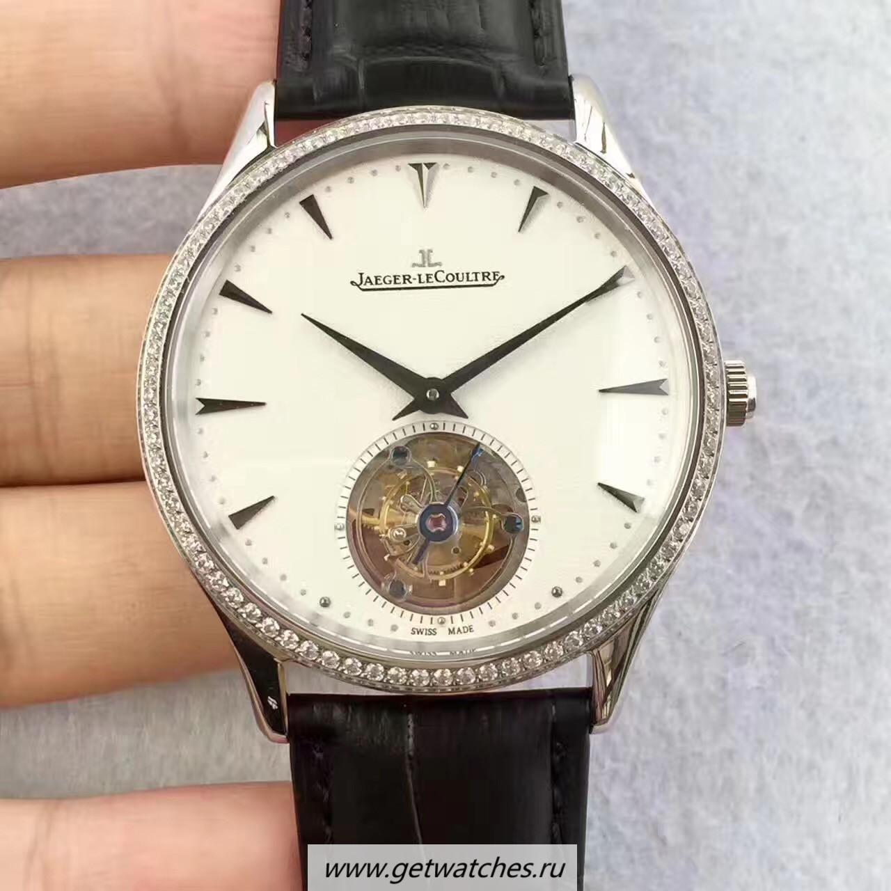Fake Jaeger-LeCoultre Master Ultra Thin Tourbillon 1323420 JF SS & D1am0nds White Dial Tourbillon