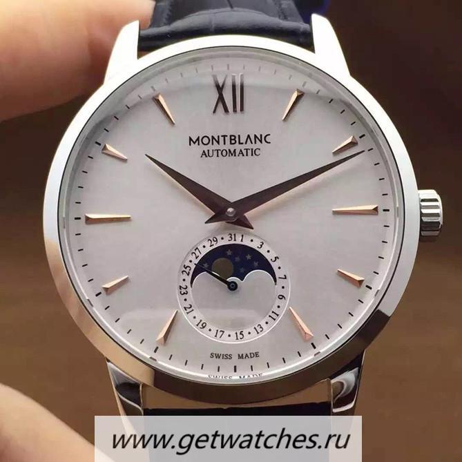 High Quality Montblanc Meisterstuck Heritage Moonphase SS Rose Gold Markers White Dial 2914