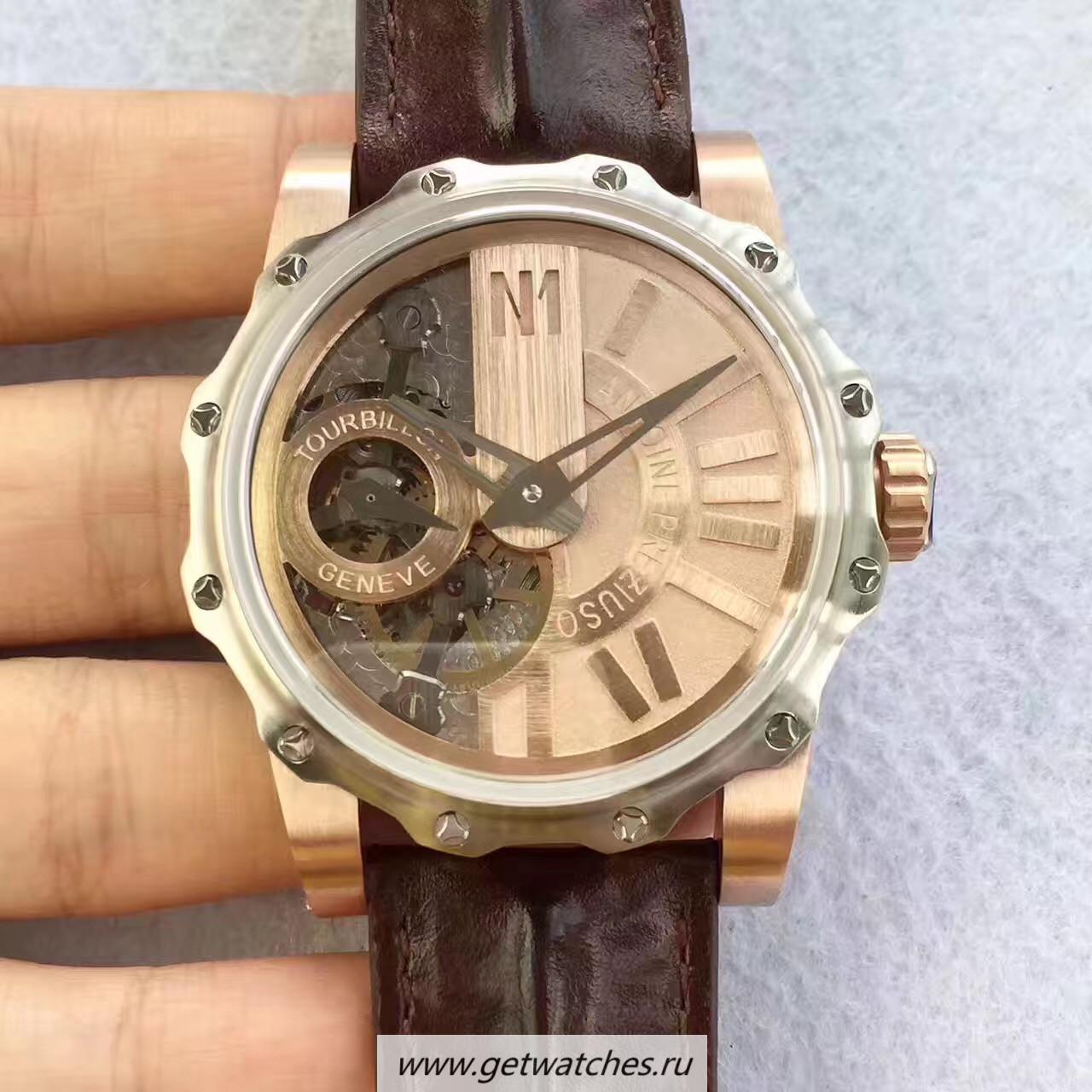 Replica Antoine Preziuso Monumental Tourbillon CYF SS & Rose Gold Rose Gold Skeleton Dial Caliber APG1928