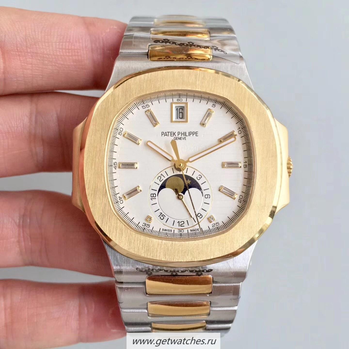 Shop Pat*k Phi1i*pe Nautilus 5726/1A-001 Noob Factory Yellow Gold & SS White Dial 324 S QA LU 24H/303