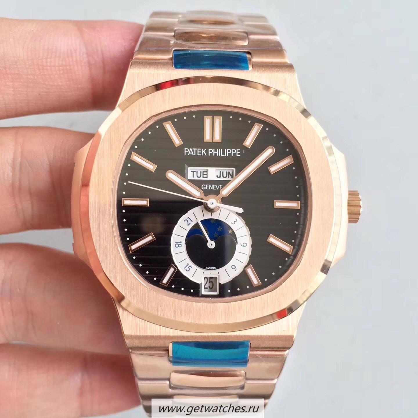 Replica Pat*k Phi1i*pe Nautilus 5726/1A Noob Factory Rose Gold Black Dial 324 S QA LU 24H/303