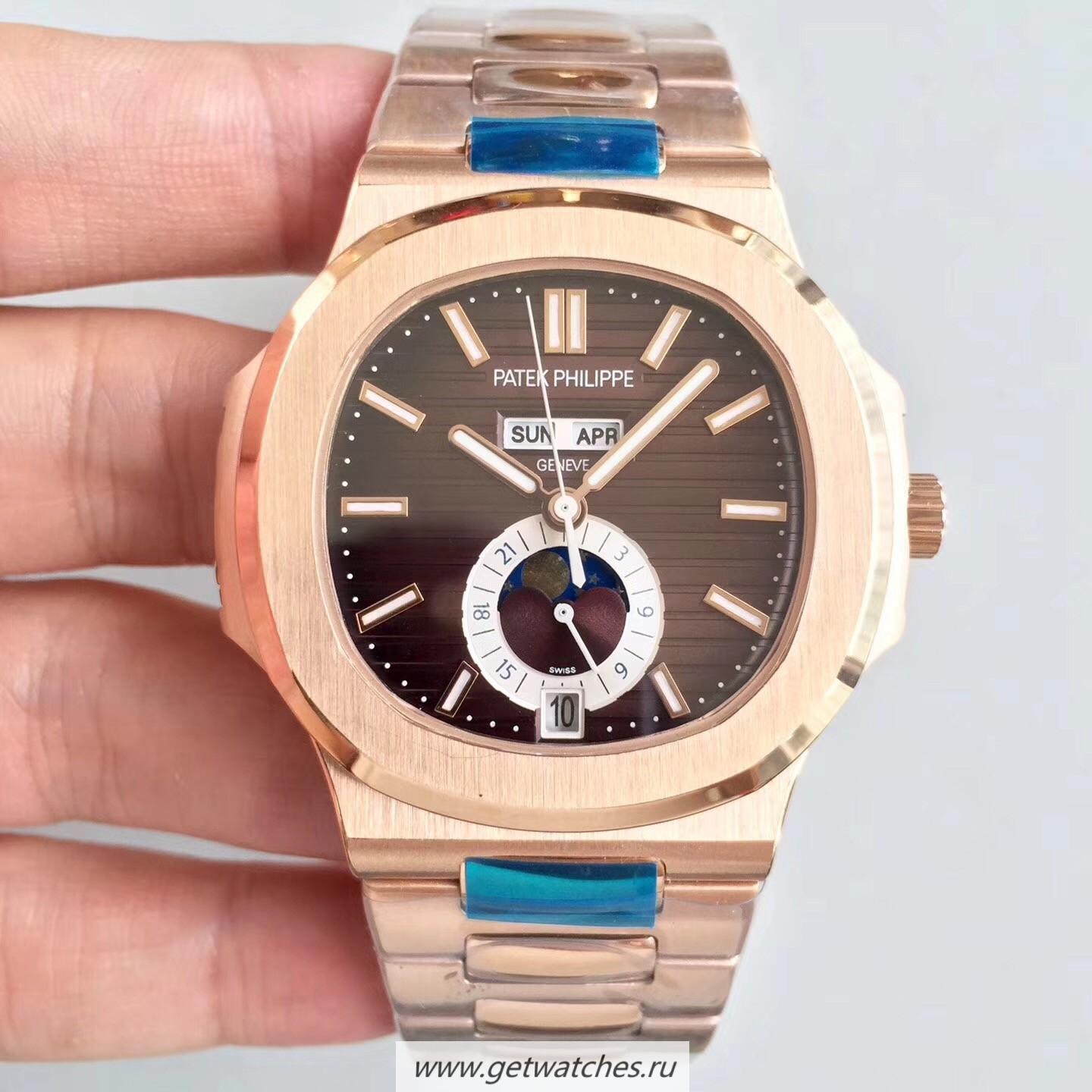 Perfect Replica Pat*k Phi1i*pe Nautilus 5726/1A Noob Factory Rose Gold Brown Dial 324 S QA LU 24H/303