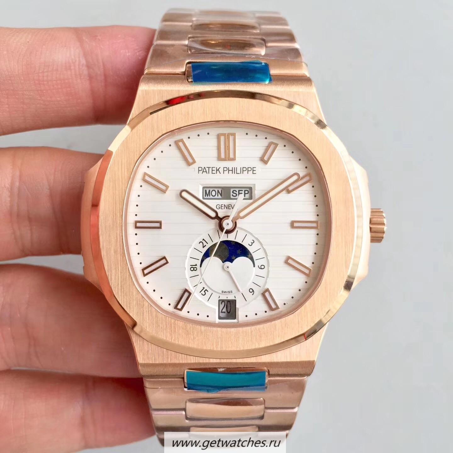 Fake Pat*k Phi1i*pe Nautilus 5726/1A Noob Factory Rose Gold White Dial 324 S QA LU 24H/303