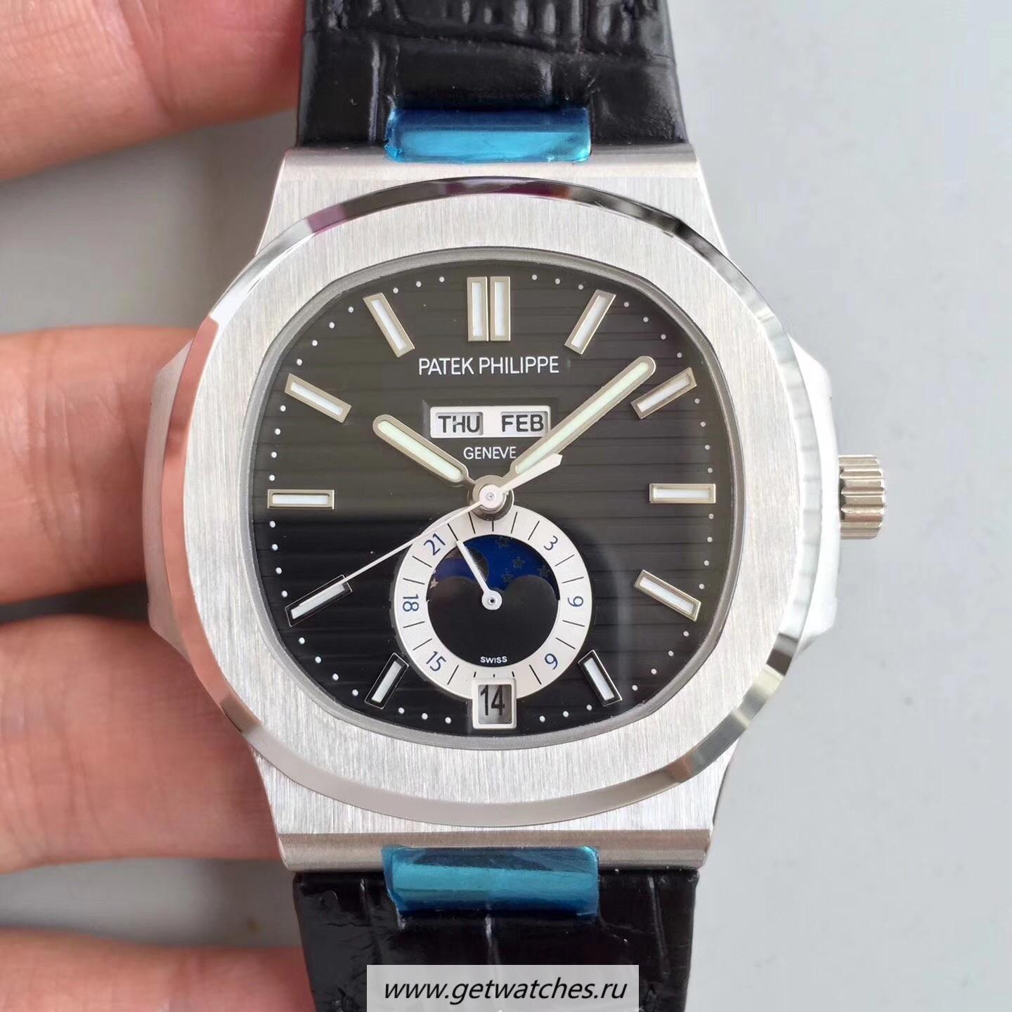 Best Price Pat*k Phi1i*pe Nautilus Annual Calendar Moonphase 5726A KMF V2 SS Black Dial 324 S QA LU 24H/303