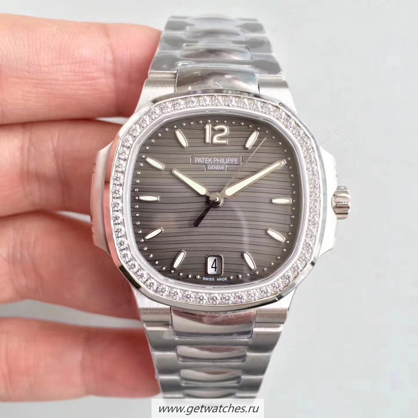 Shop Pat*k Phi1i*pe Nautilus Ladies 7018/1A-011 PF SS & D1am0nds Anthracite Dial 324SC