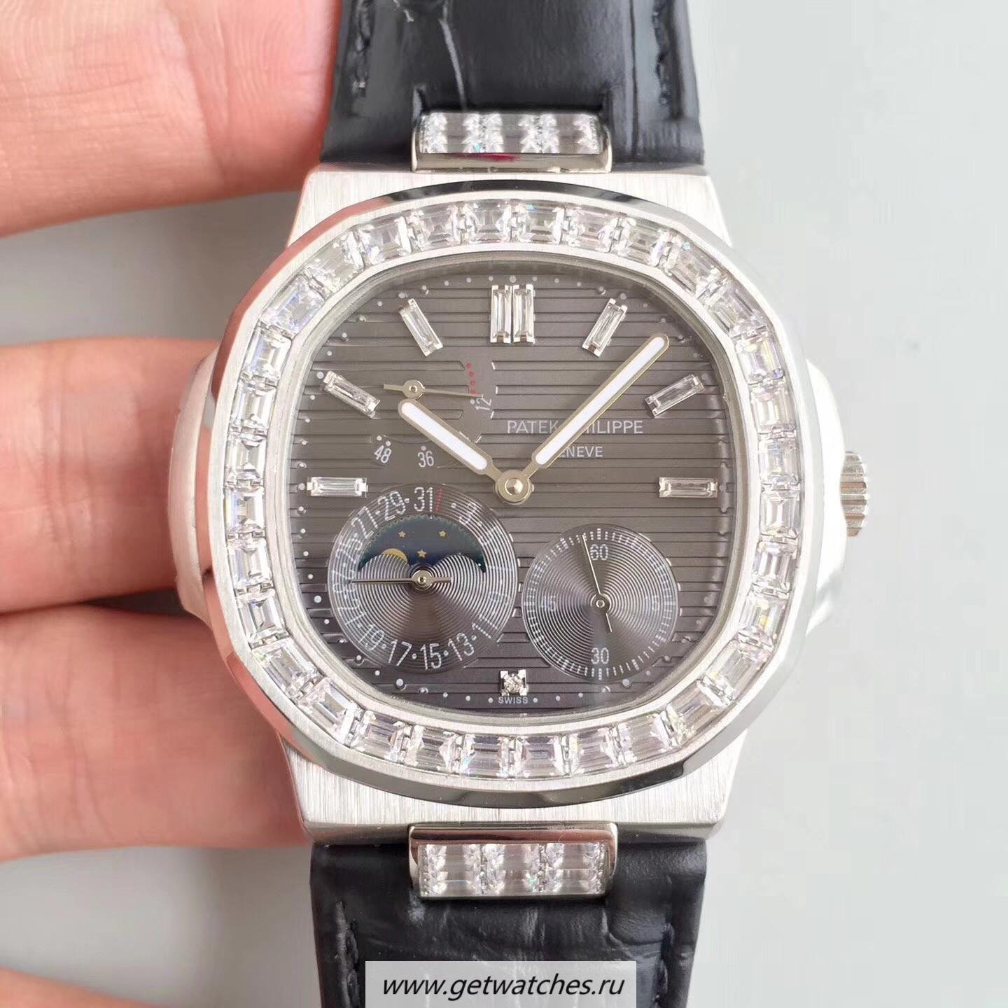 Fake Pat*k Phi1i*pe Nautilus Moonphase 5712G-001 Noob Factory SS & D1am0nd Black Dial 240 PS IRM C LU