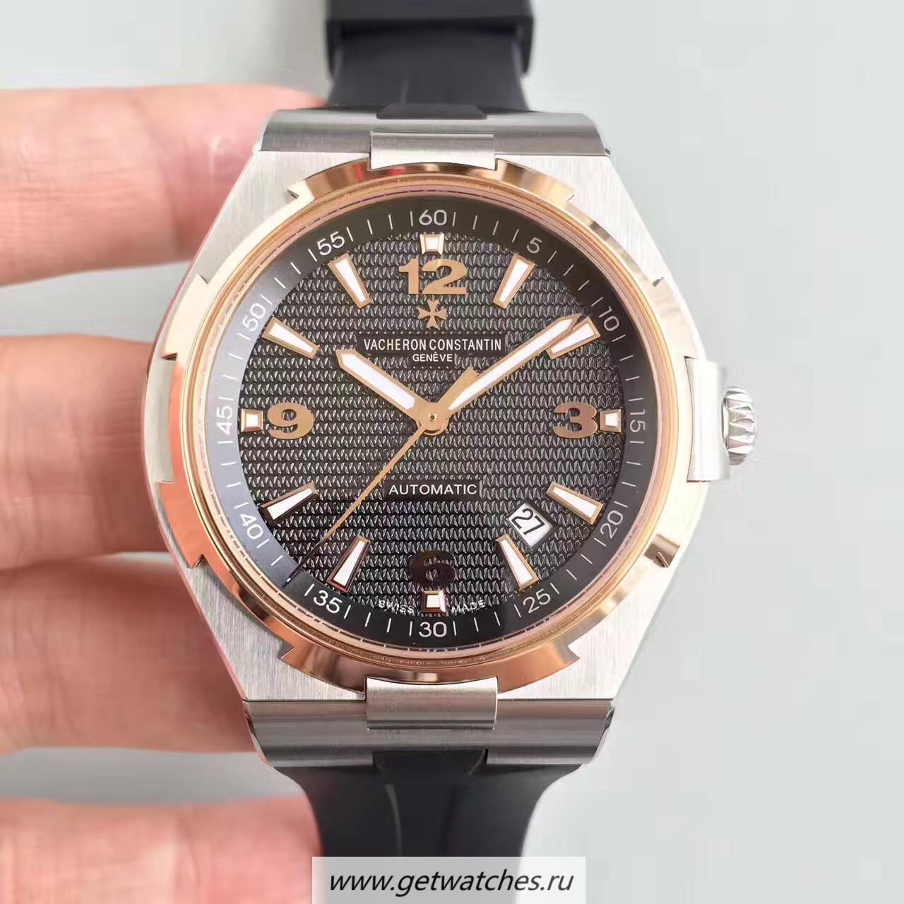 Best Price Vacheron C0nstan1n Overseas 47040 JJF Stainless & Rose Gold Steel Black Dial 2824