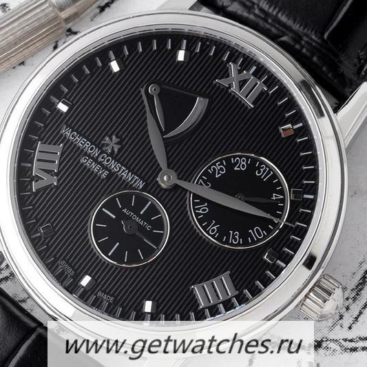 Replica Vacheron C0nstan1n Patrimony Power Reserve TWAF SS Black Dial 23J